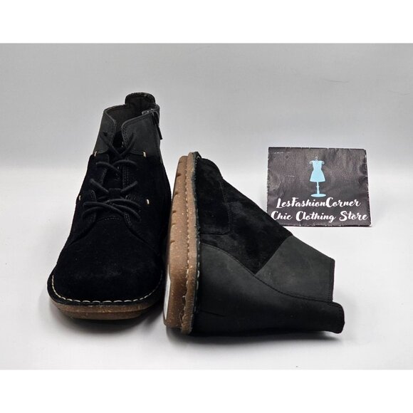 NWT Clarks Women's Black Suede Leather Tamitha Rose Ankle Boots Size 8.5 3008 - Picture 6 of 16